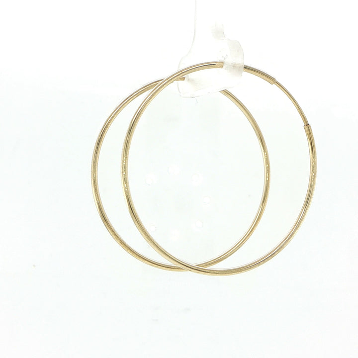 1.2mm 14K Yellow Gold Endless Hoop Earrings
