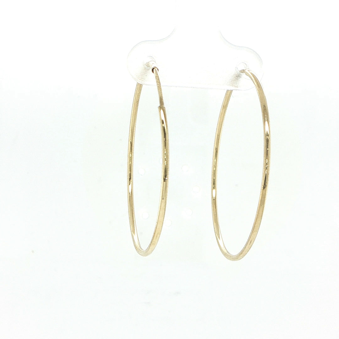 1.2mm 14K Yellow Gold Endless Hoop Earrings