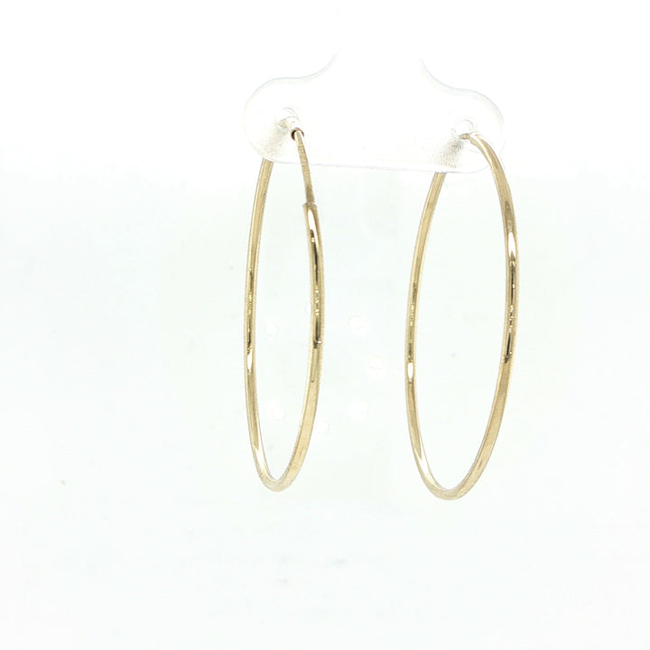 1.2mm 14K Yellow Gold Endless Hoop Earrings