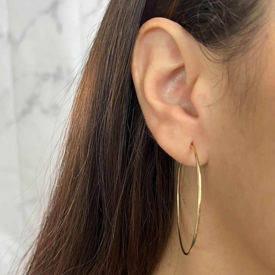 1.2mm 14K Yellow Gold Endless Hoop Earrings