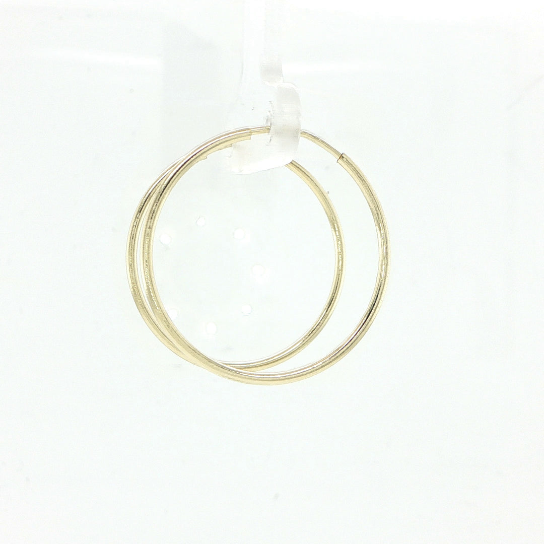 14K Yellow Gold Endless Hoop Earrings
