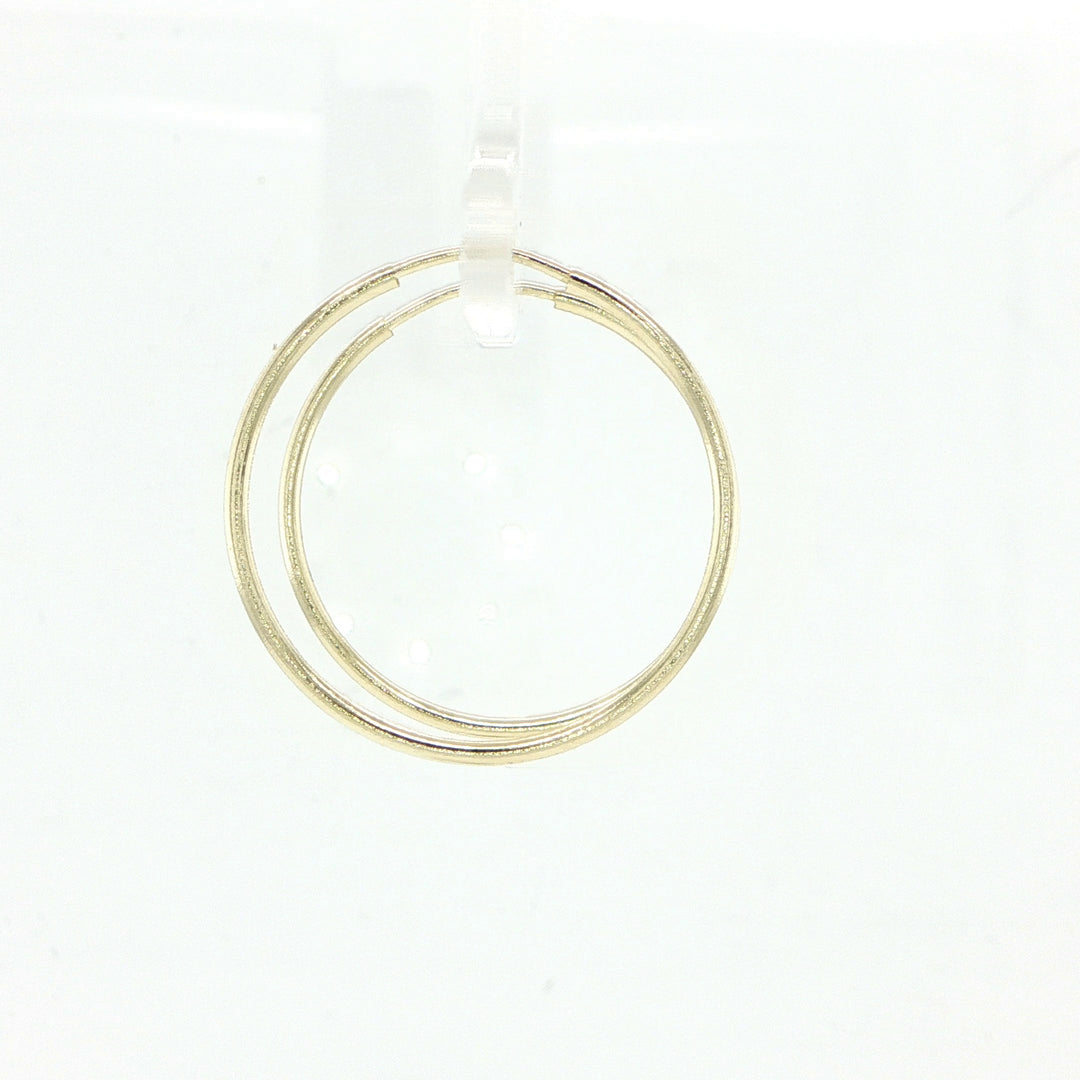 14K Yellow Gold Endless Hoop Earrings