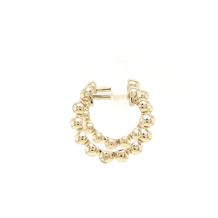 14K Yellow Gold Ball Hoop Earrings