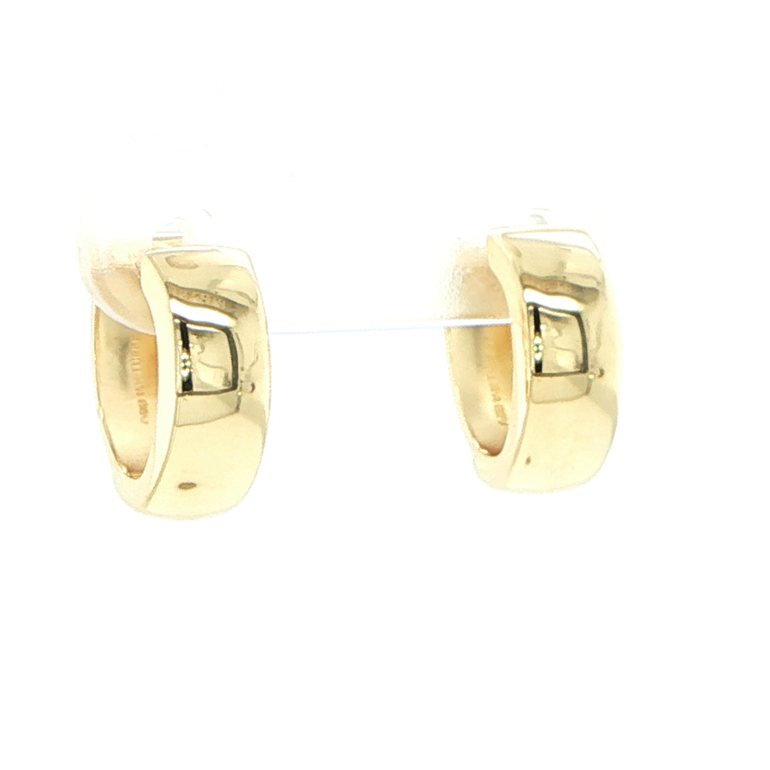 14K Yellow Gold Hollow Hinged Hoop Earrings