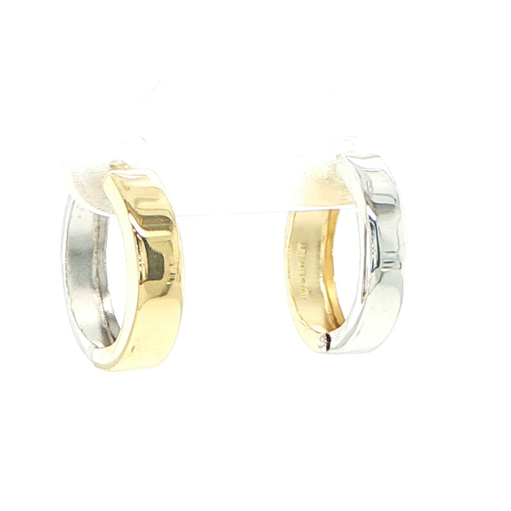 14K Two-Tone Gold Reversible Hinged Hoop Earrings