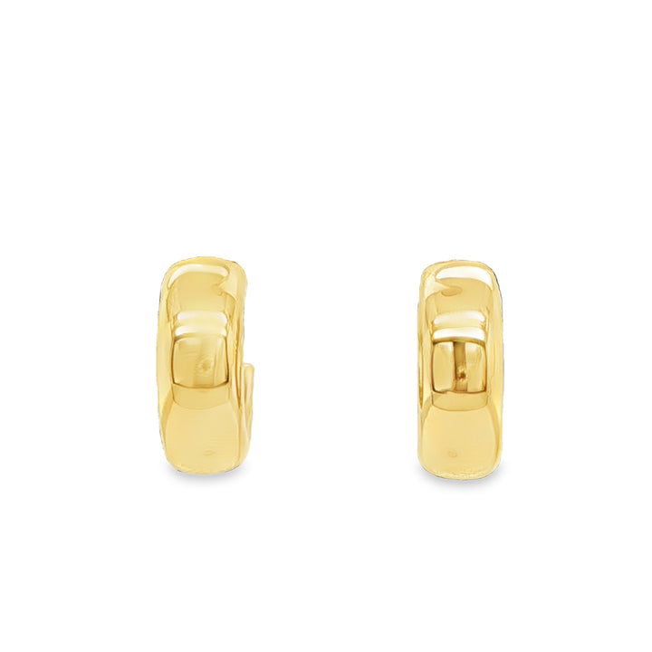 14K Yellow Gold Puffed Hoop Earrings