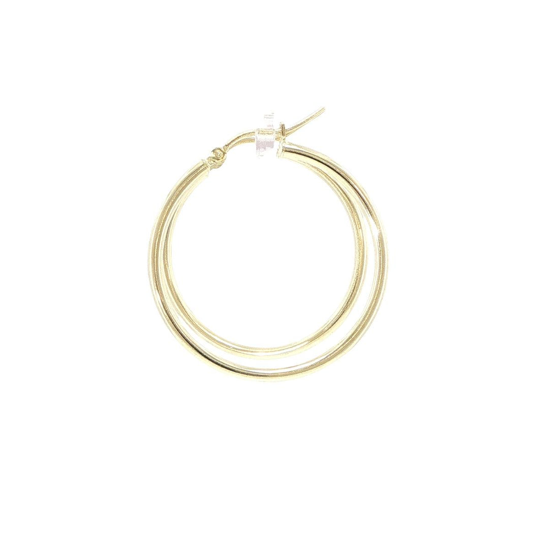 14K Yellow Gold 30mm Hoop Earrings 2mm Wide