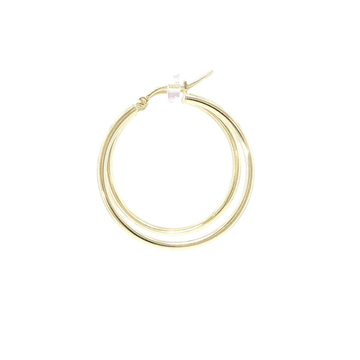 14K Yellow Gold 30mm Hoop Earrings 2mm Wide