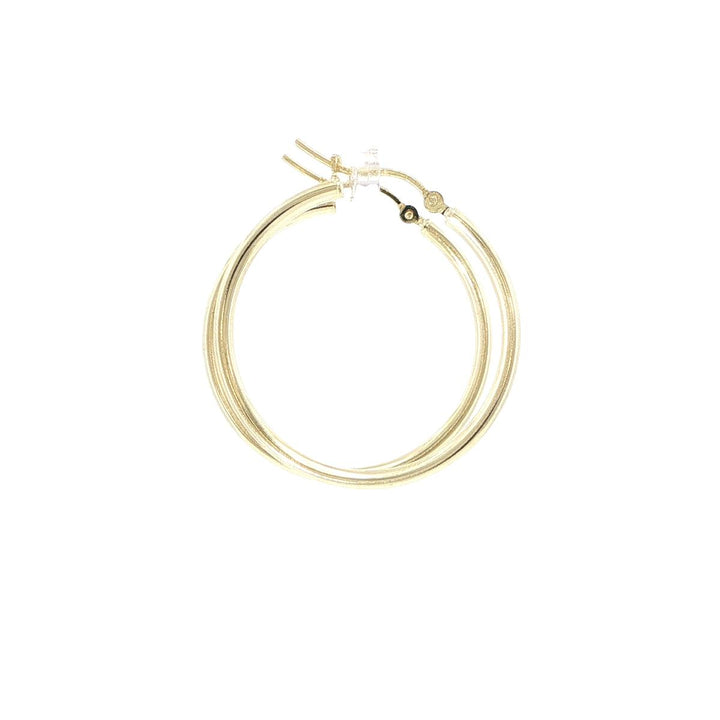 14K Yellow Gold 30mm Hoop Earrings 2mm Wide