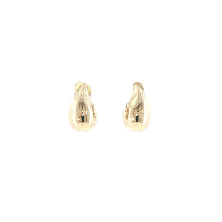 14K Yellow Gold High Polish Teardrop Stud Earrings