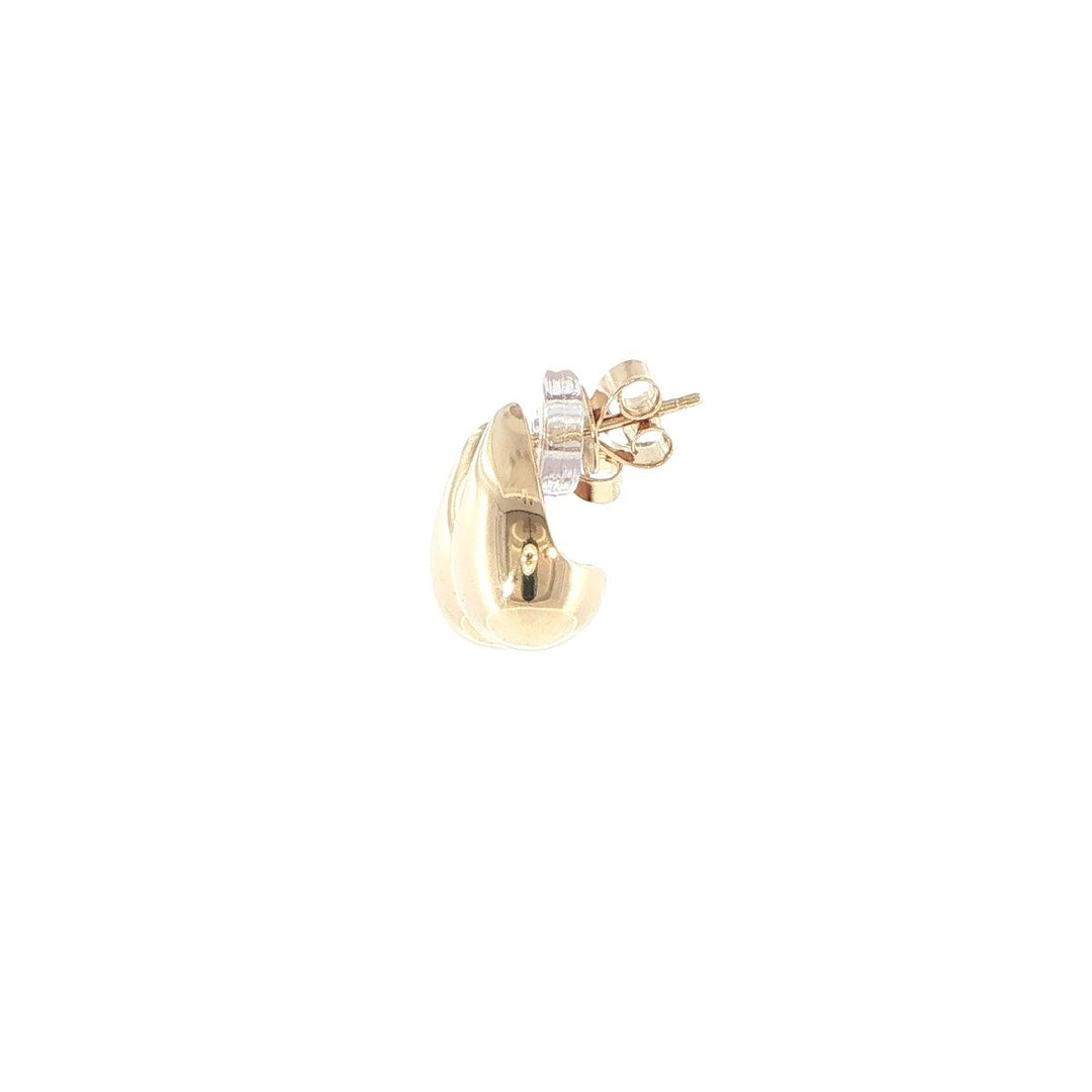 14K Yellow Gold High Polish Teardrop Stud Earrings
