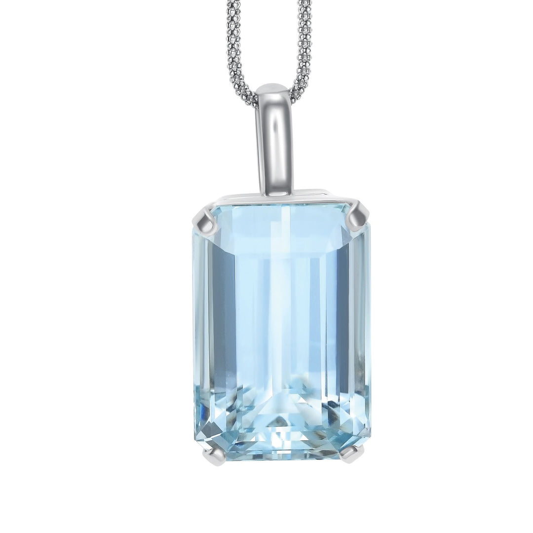 Emerald Cut Aquamarine Pendant