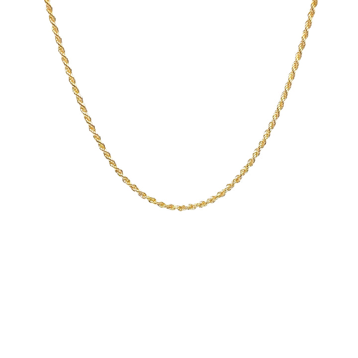 18K Yellow Gold Rope Chain Necklace