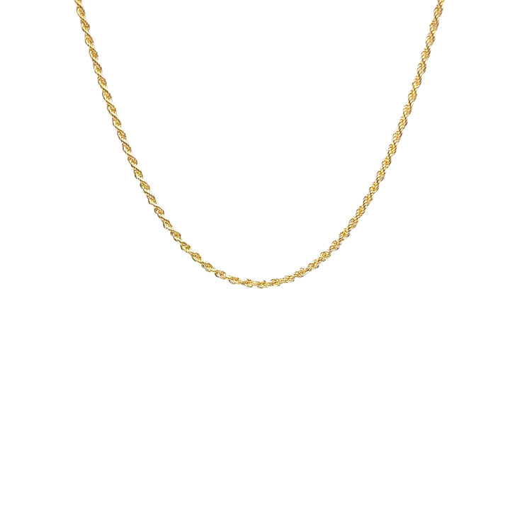 18K Yellow Gold Rope Chain Necklace