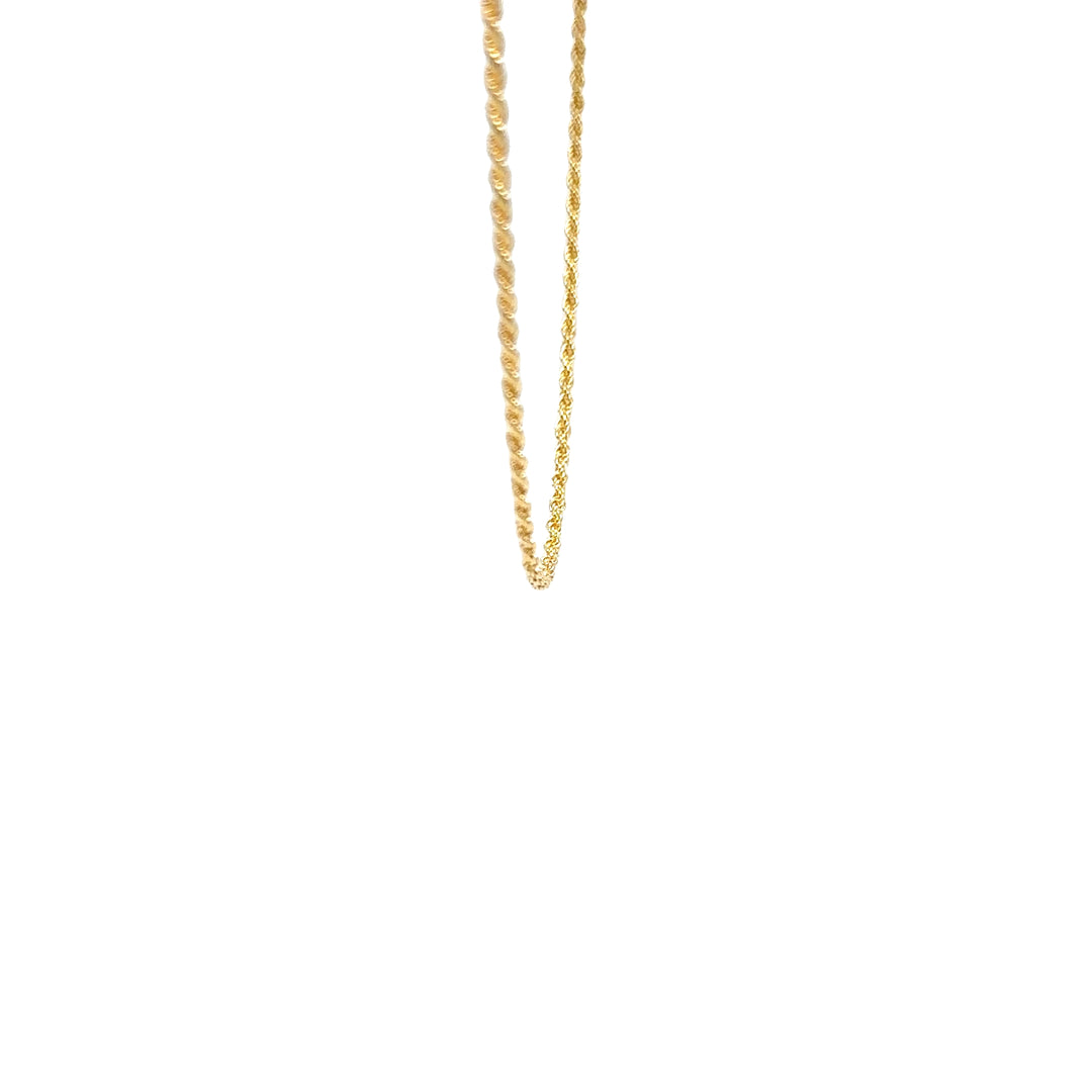 18K Yellow Gold Rope Chain Necklace