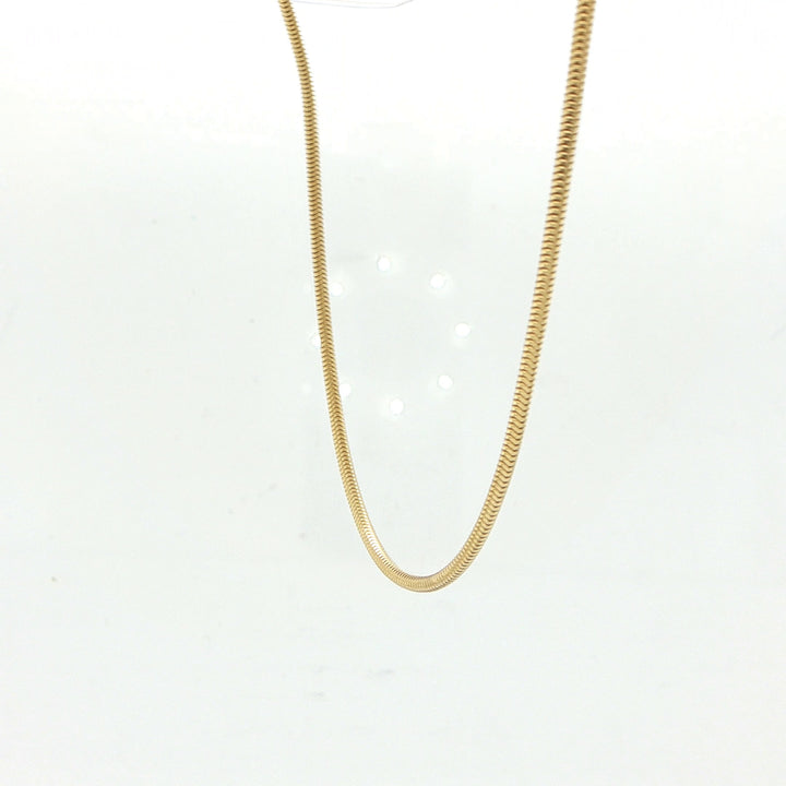 1.2mm 18K Yellow Gold Snake Link Necklace