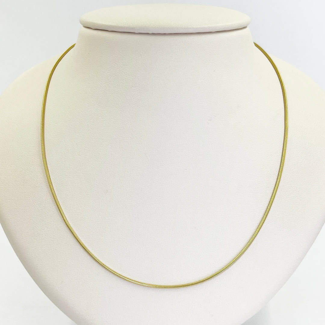 1.2mm 18K Yellow Gold Snake Link Necklace