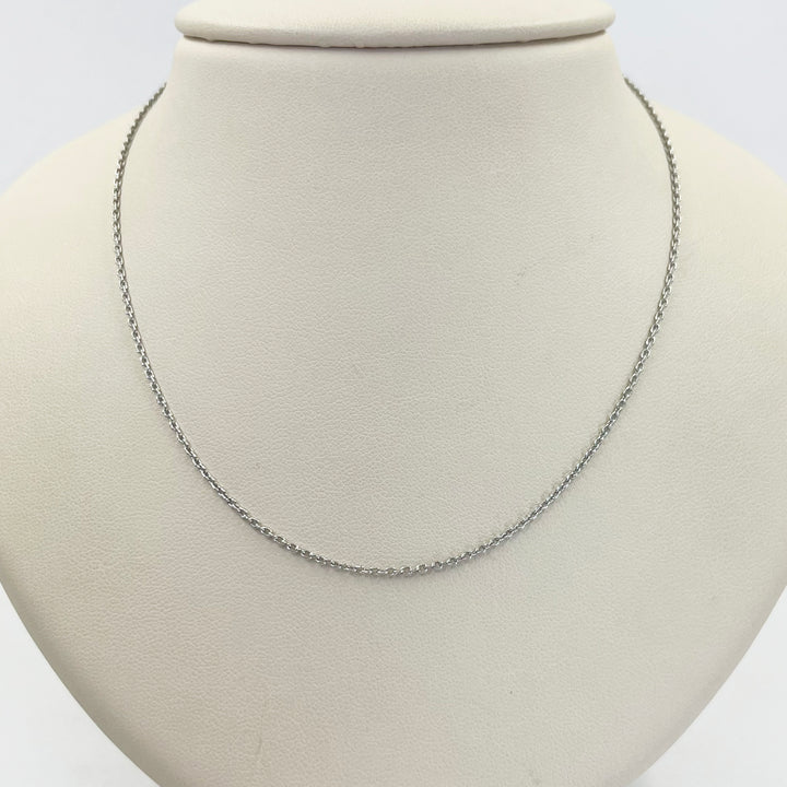 14K White Gold Rolo Chain Necklace