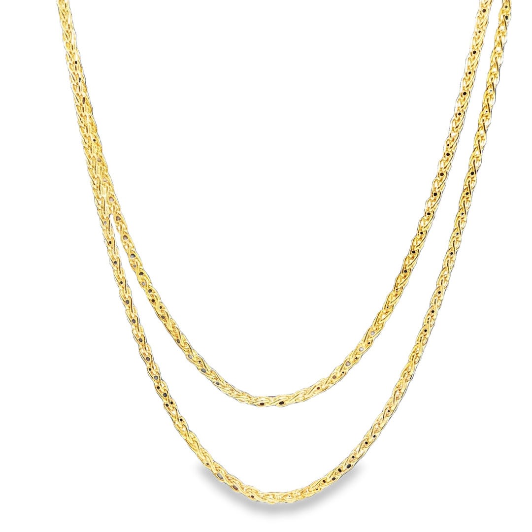 14K Yellow Gold Foxtail Chain Necklace