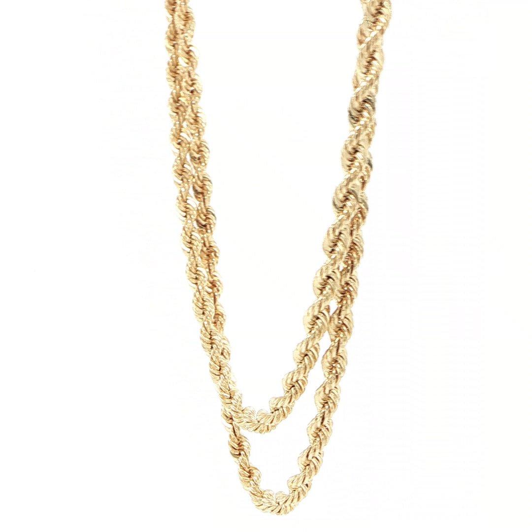 14K Yellow Gold Rope Chain Necklace