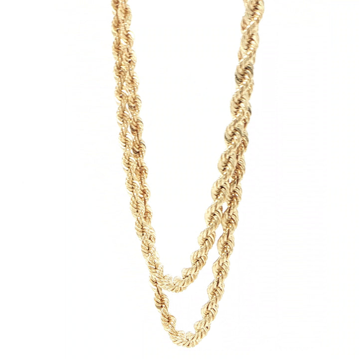 14K Yellow Gold Rope Chain Necklace