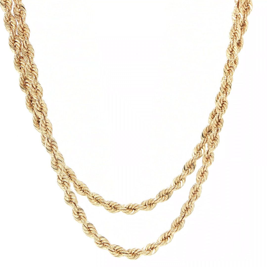 14K Yellow Gold Rope Chain Necklace
