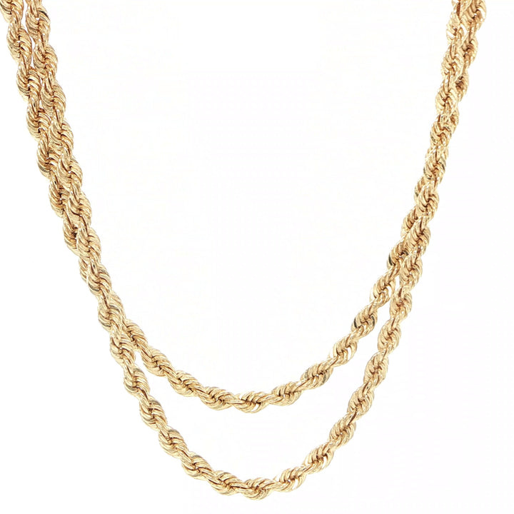 14K Yellow Gold Rope Chain Necklace