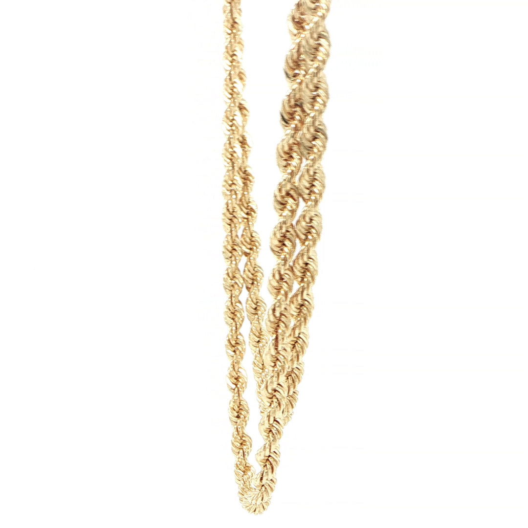 14K Yellow Gold Rope Chain Necklace