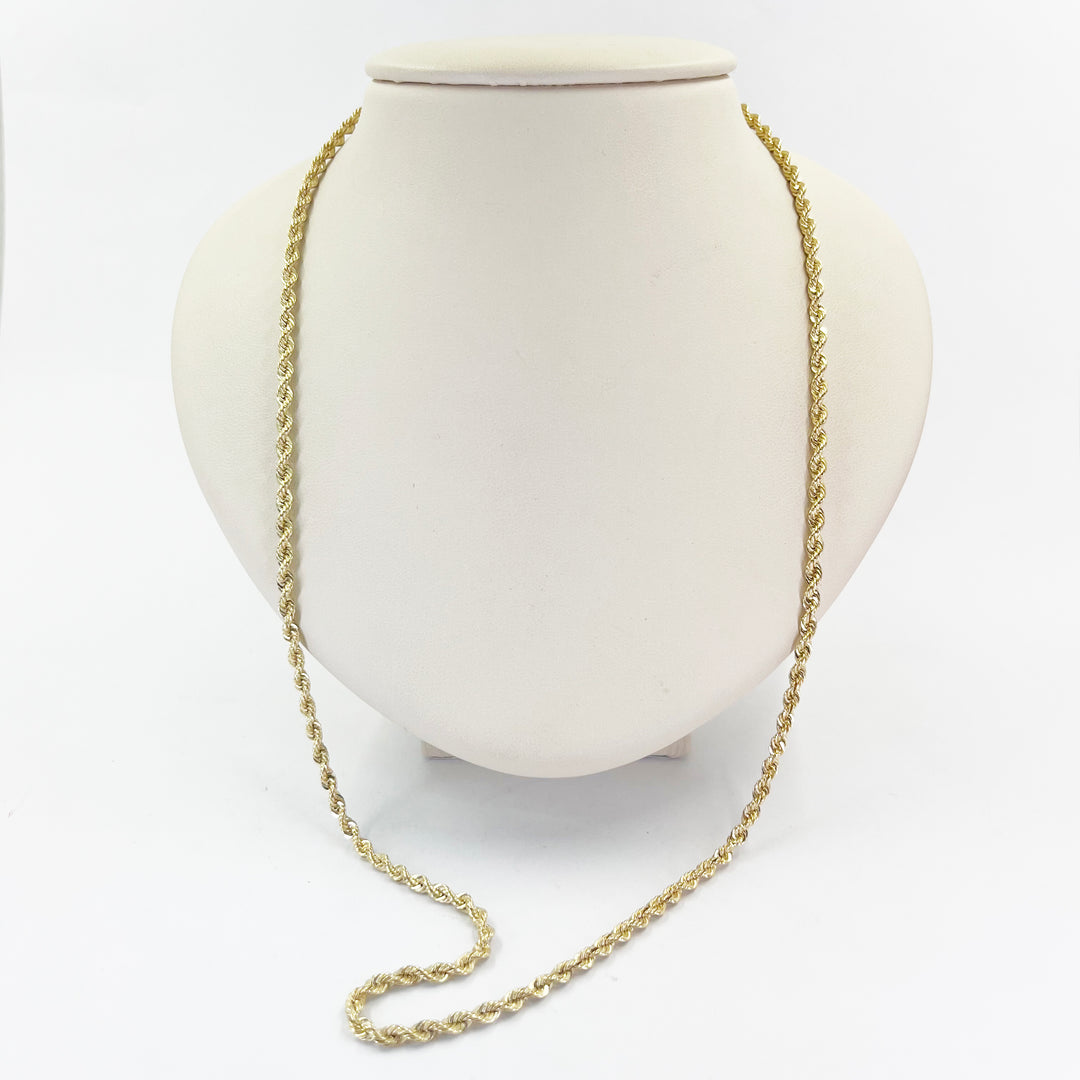 14K Yellow Gold Rope Chain Necklace