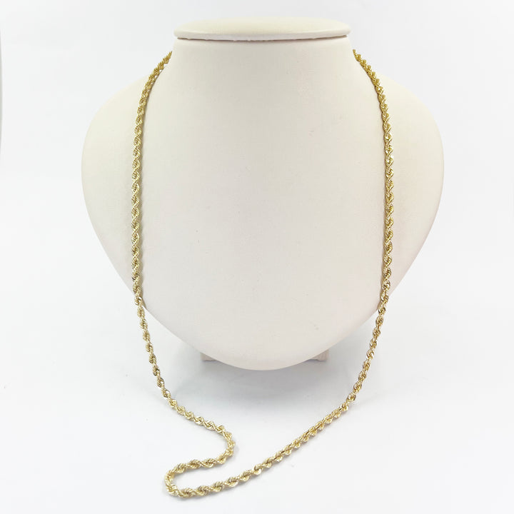 14K Yellow Gold Rope Chain Necklace