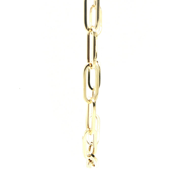 14K Yellow Gold Oval Paperclip Chain Necklace