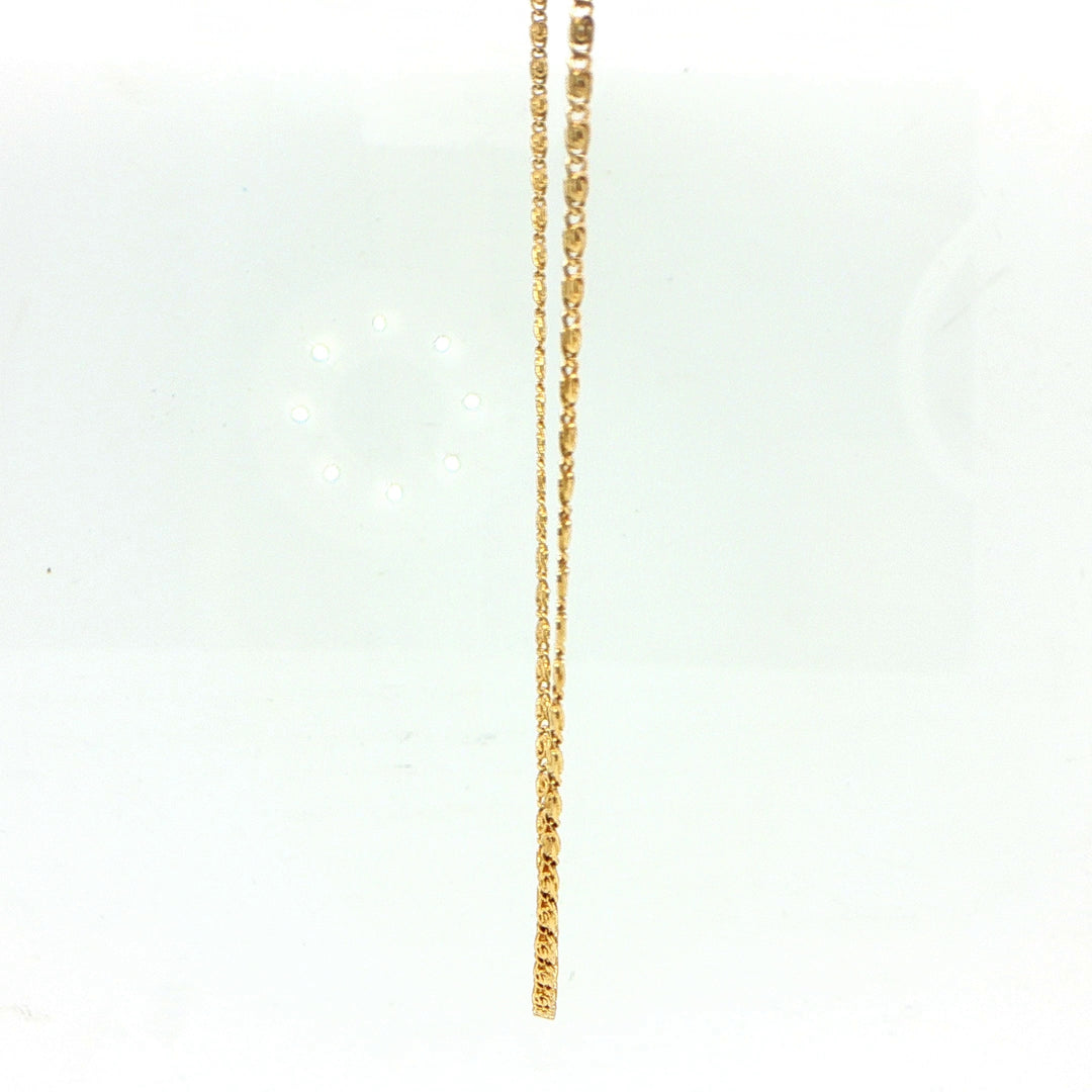14K Yellow Gold Scroll Link Chain Necklace 1.5mm