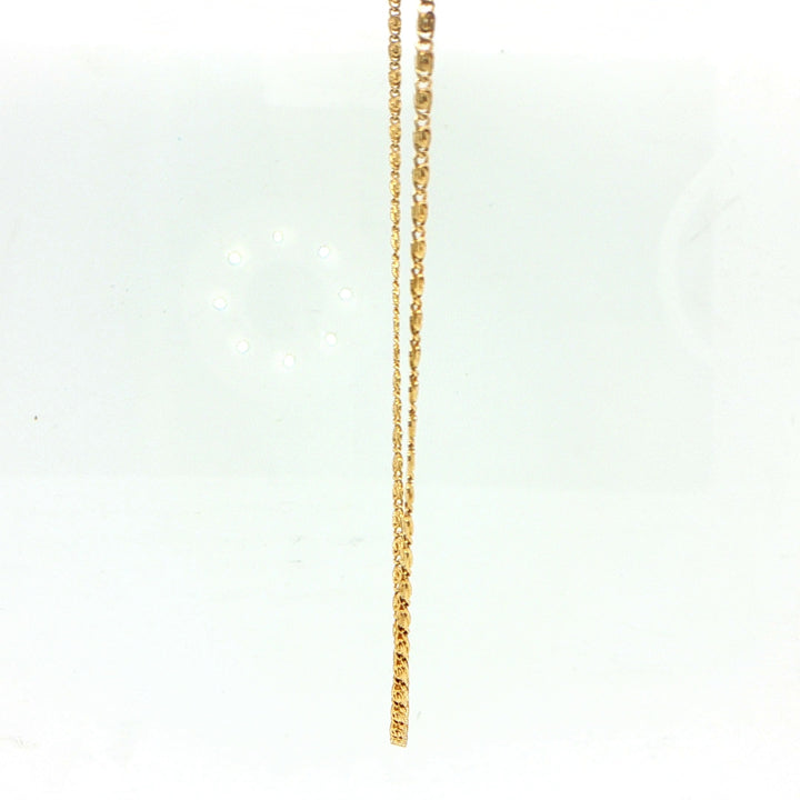 14K Yellow Gold Scroll Link Chain Necklace 1.5mm