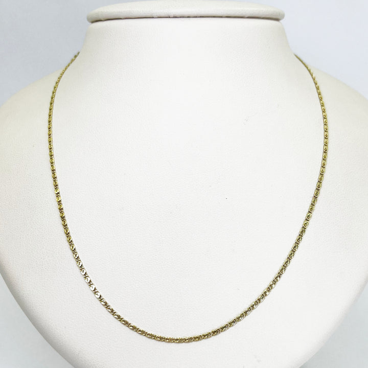 14K Yellow Gold Scroll Link Chain Necklace 1.5mm
