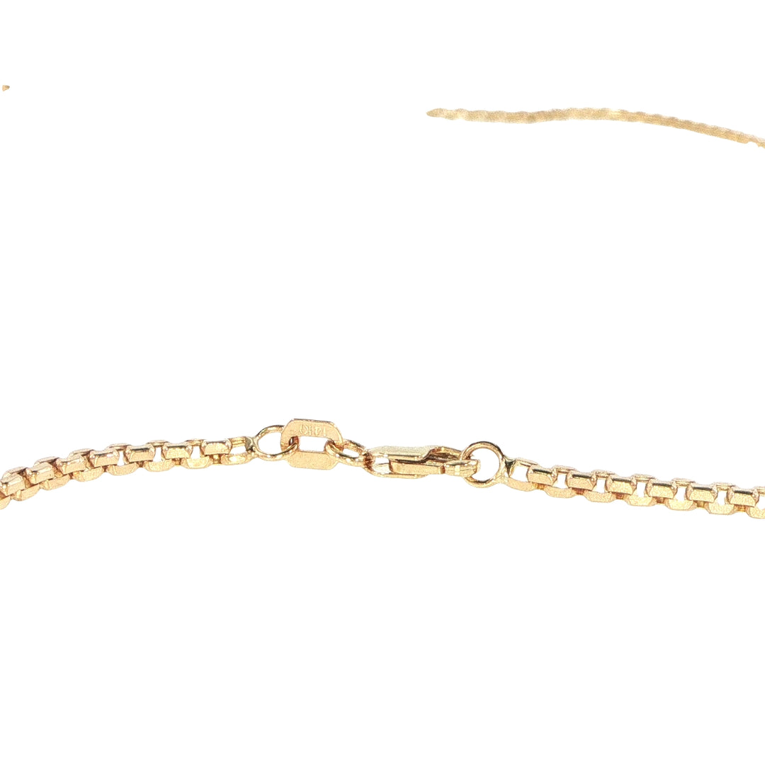 14K Yellow Gold Box Chain Necklace 1.8mm