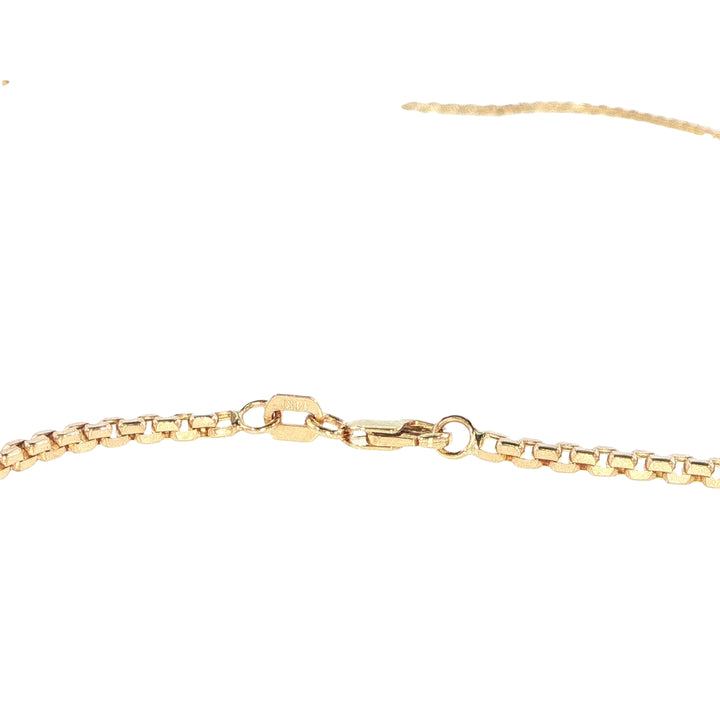 14K Yellow Gold Box Chain Necklace 1.8mm