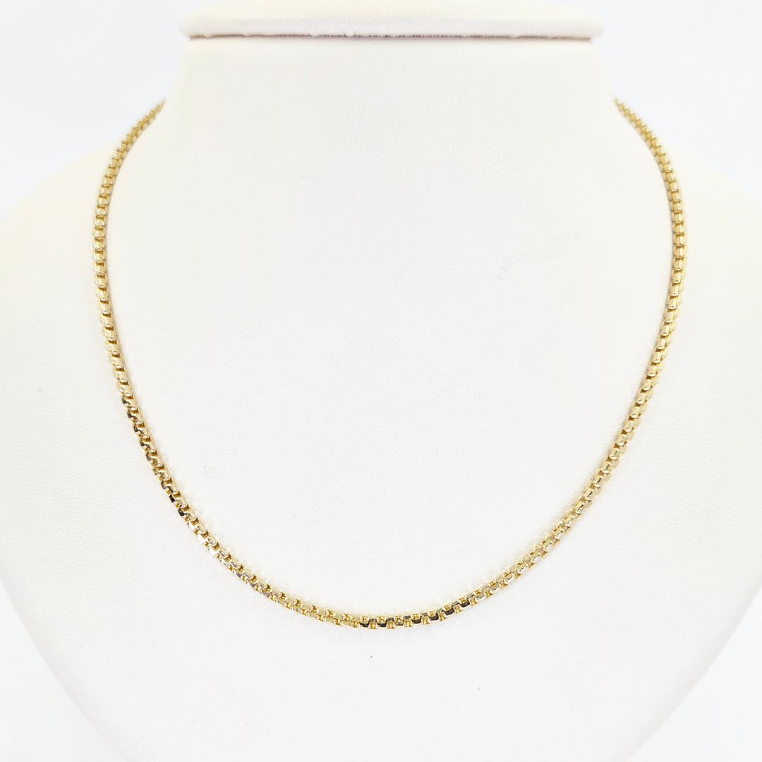 14K Yellow Gold Box Chain Necklace 1.8mm