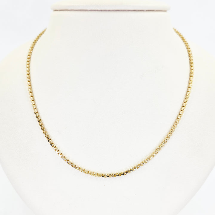 14K Yellow Gold Box Chain Necklace 1.8mm
