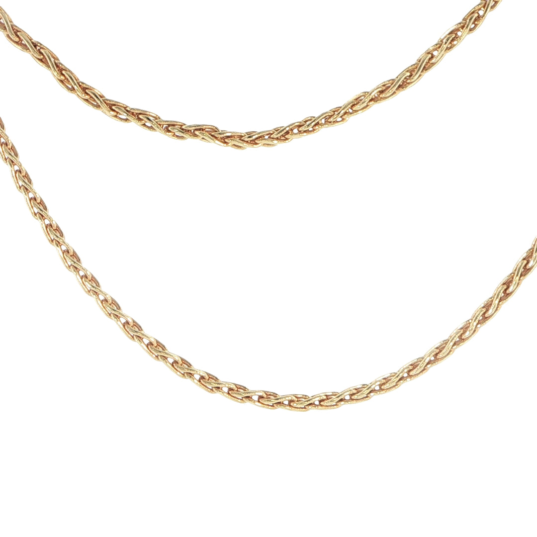 14K Yellow Gold Round Wheat Chain Necklace 2.8mm