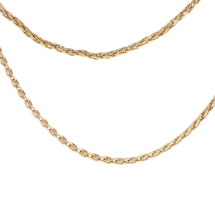 14K Yellow Gold Round Wheat Chain Necklace 2.8mm