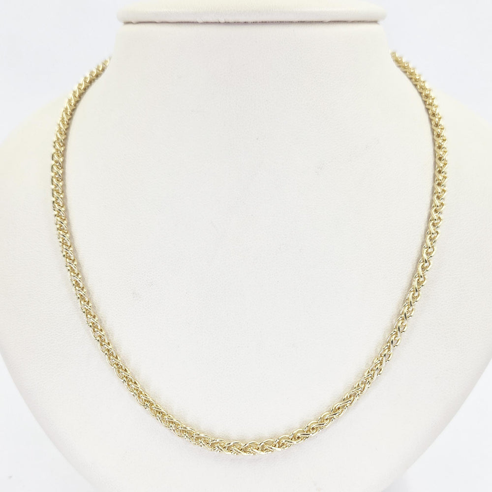 18K Yellow Gold 3.4mm Foxtail Chain Necklace