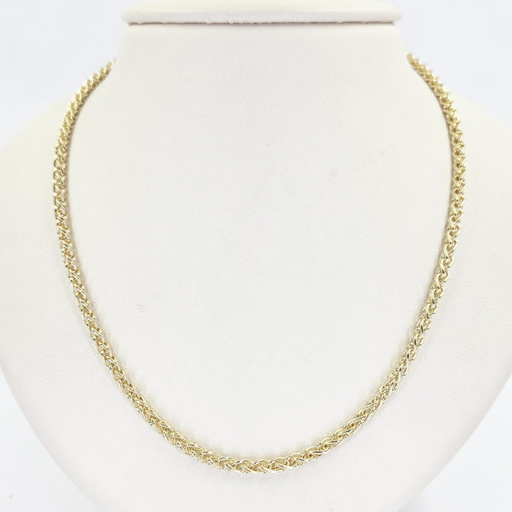 18K Yellow Gold 3.4mm Foxtail Chain Necklace