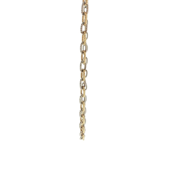 14K Yellow Gold Textured Paperclip Chain Necklace