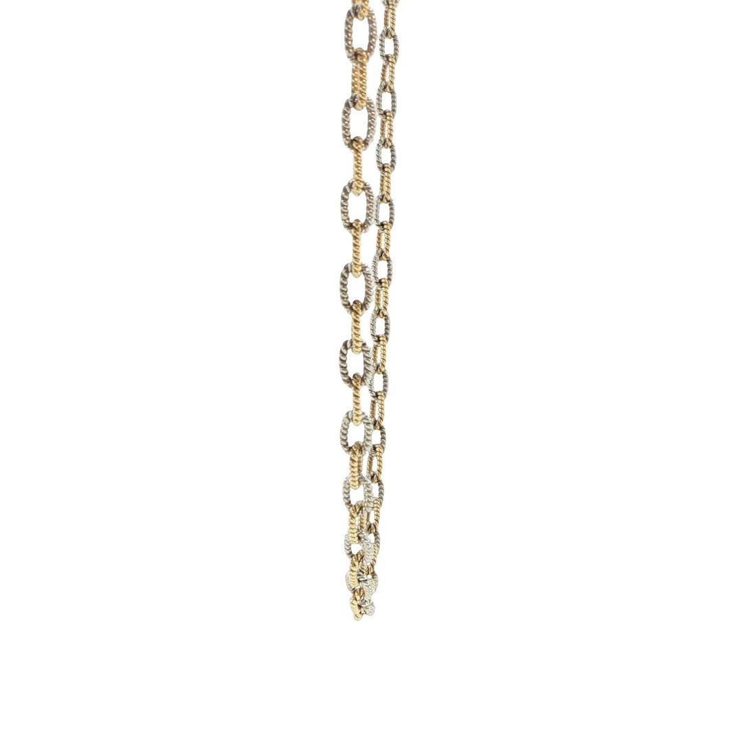 14K Yellow Gold Textured Paperclip Chain Necklace