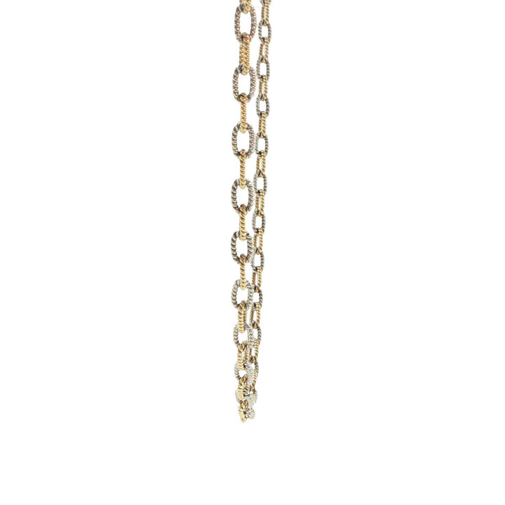 14K Yellow Gold Textured Paperclip Chain Necklace