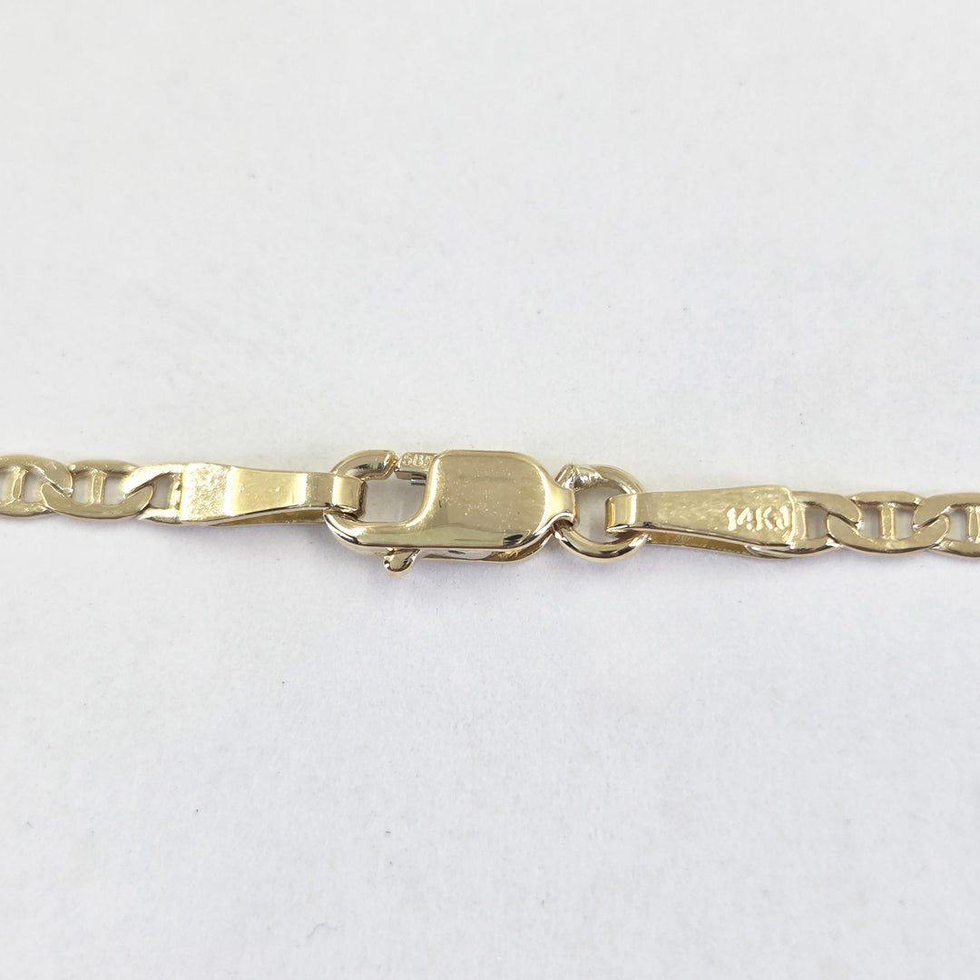 14K Yellow Gold 2mm Anchor Chain Necklace