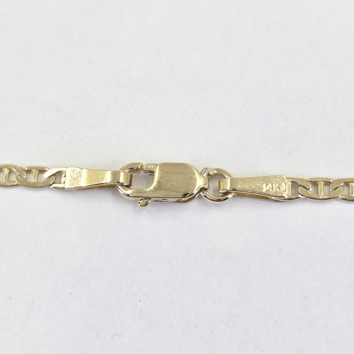 14K Yellow Gold 2mm Anchor Chain Necklace