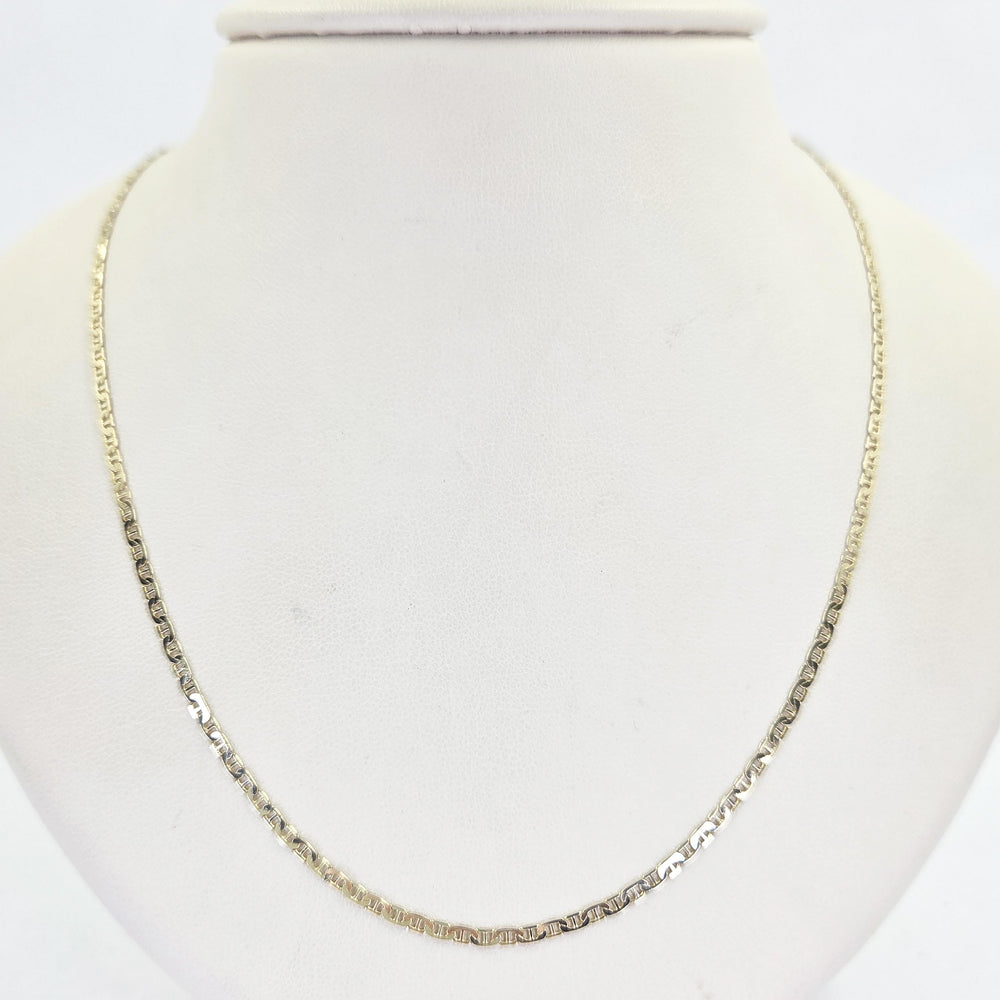 14K Yellow Gold 2mm Anchor Chain Necklace