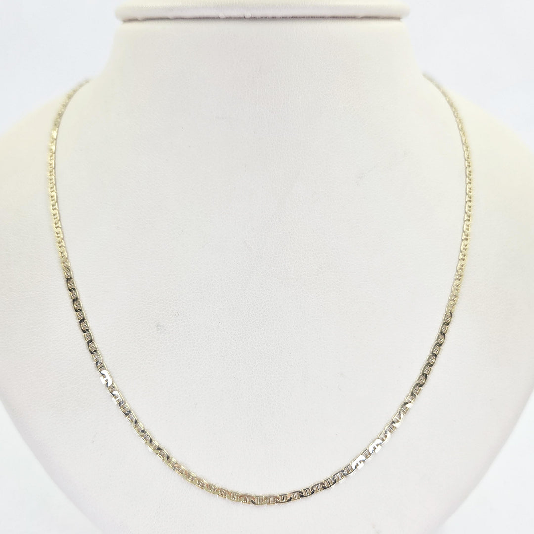 14K Yellow Gold 2mm Anchor Chain Necklace