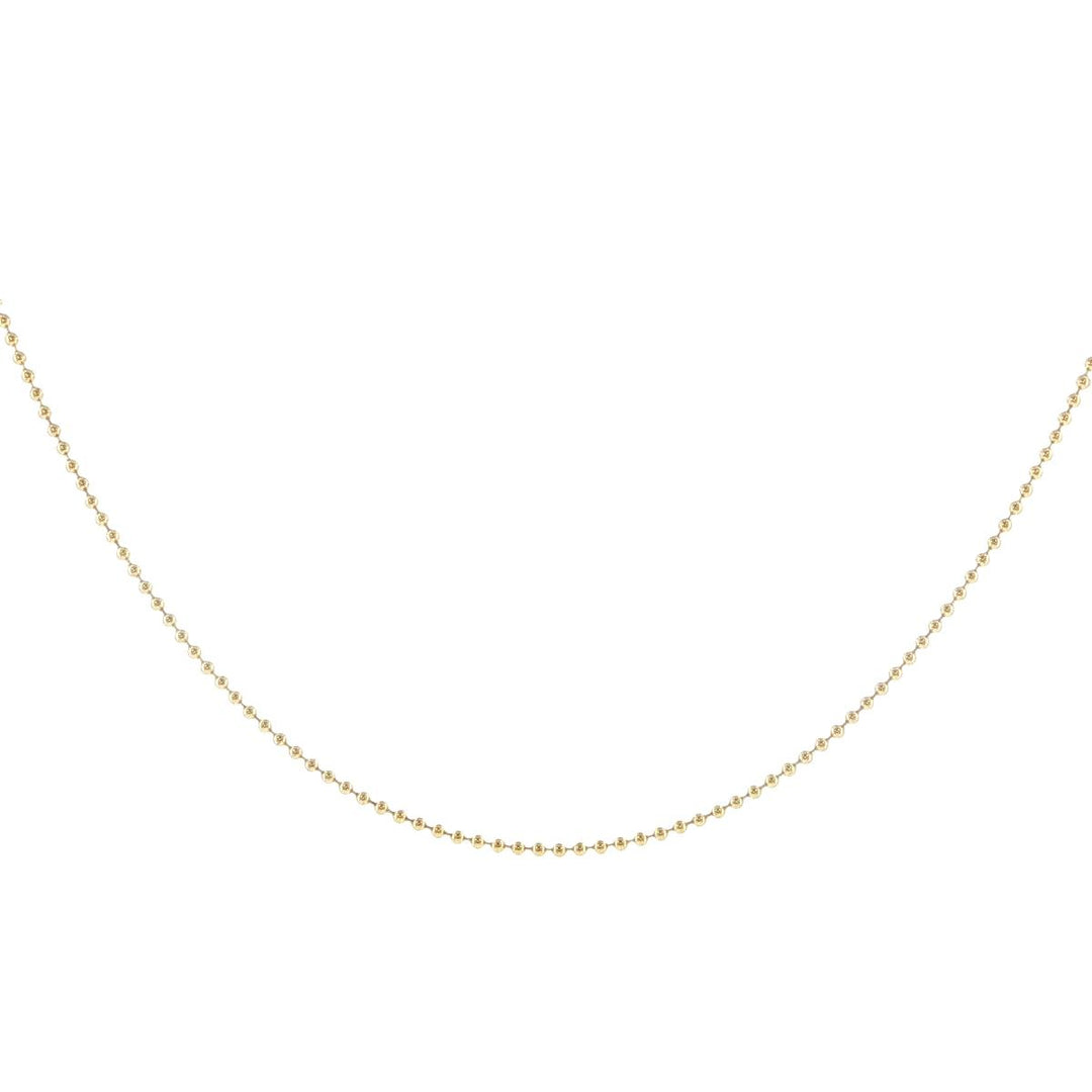 14K Yellow Gold 1.5mm Ball Chain Necklace